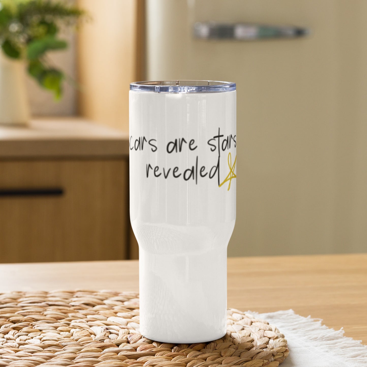 Timeless Truths: Scars are Stars Revealed Travel Mug
